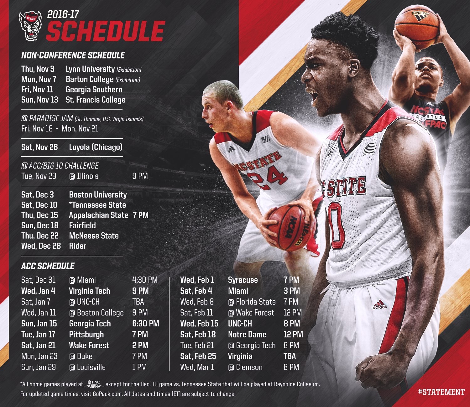 Ncsu Basketball Schedule 2022 23 Nc State Releases 2016-17 Men's Basketball Schedule - Pack Insider